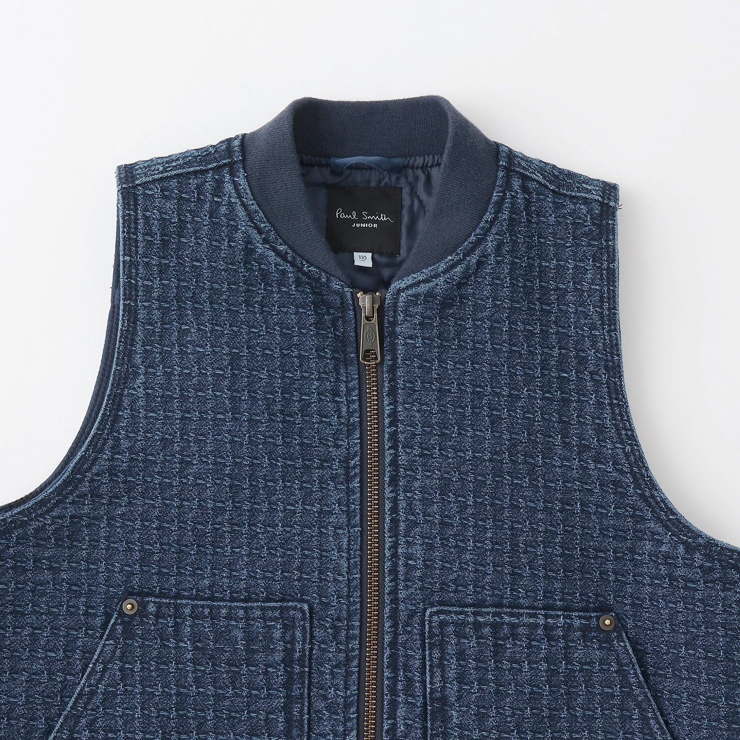 Dickies(R) × PS Paul Smith 刺し子デニム ワークベスト(110cm 紺
