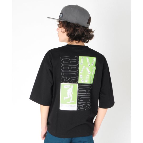 Narumiya Online ナルミヤ オンラインの公式通販サイトタフ天竺 ドロップショルダーバックイラストプリント5分袖tシャツ 130 グレー ジュニア