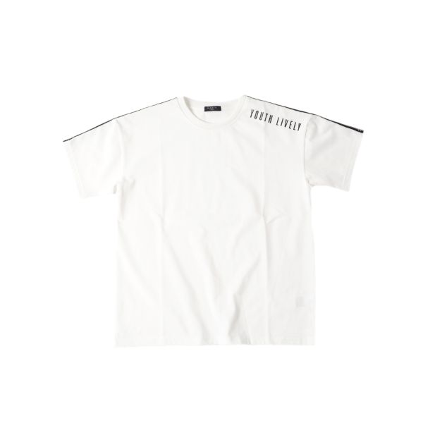 機能天竺・接触冷感ドロップショルダー袖ライン半袖Tシャツ