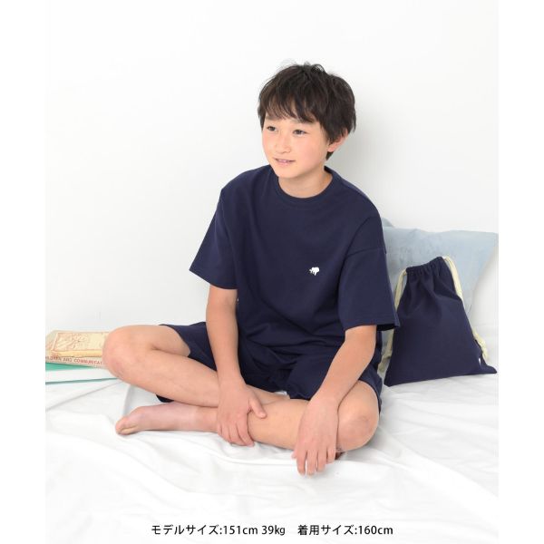 巾着付き】スムース・半袖ルームウエアセット(140 コン): ジュニア