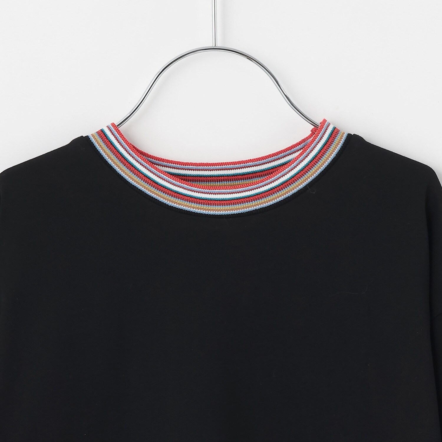 シグネチャーストライプリブ長袖Tシャツ(90cm 黒): キッズ
