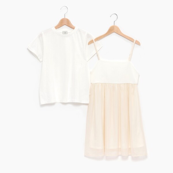 ポンポネットジュニア L/160 リバティワンピース インナーキャミ