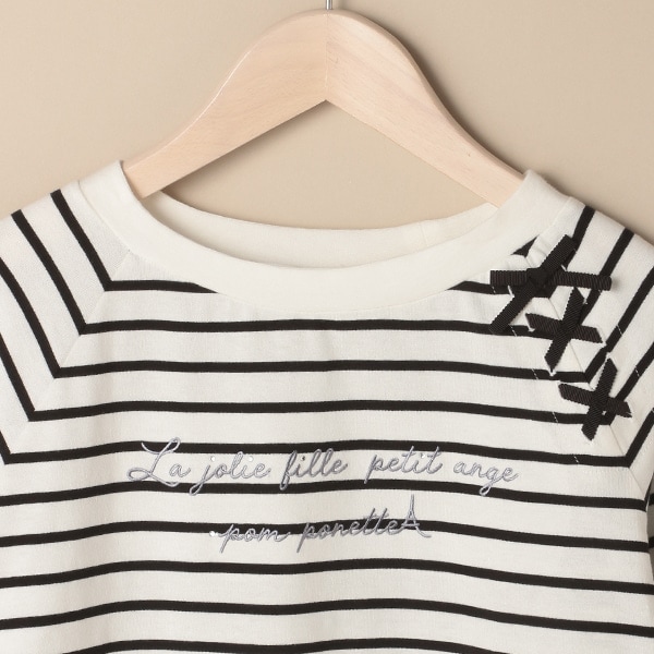 NARUMIYA ONLINE｜ナルミヤ オンラインの公式通販サイトロゴ刺しゅうレースアップTシャツ(S(140) オフ ホワイト): ジュニア