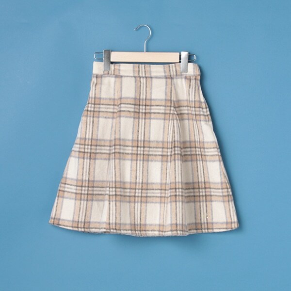 Narumiya Online ナルミヤ オンラインの公式通販サイトサスペンダーつきシャギーチェック柄スカート S 140 ベージュ ジュニア