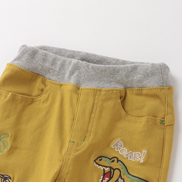 Narumiya Online ナルミヤ オンラインの公式通販サイト恐竜いっぱい刺しゅう9分丈テーパードパンツ 90 カラシ キッズ