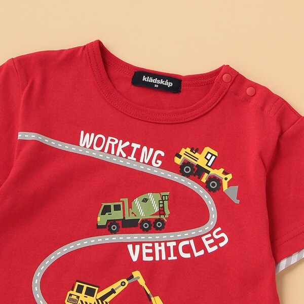 ★働く車と電車半袖Tシャツ