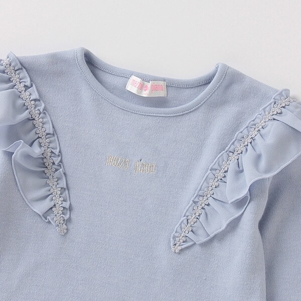 Narumiya Online ナルミヤ オンラインの公式通販サイト肩フリルtシャツ 90 ブルー グレー キッズ