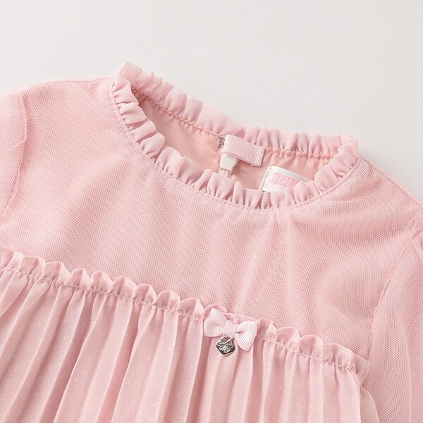 シフォンドットプリーツワンピース(110 ピンク): キッズ