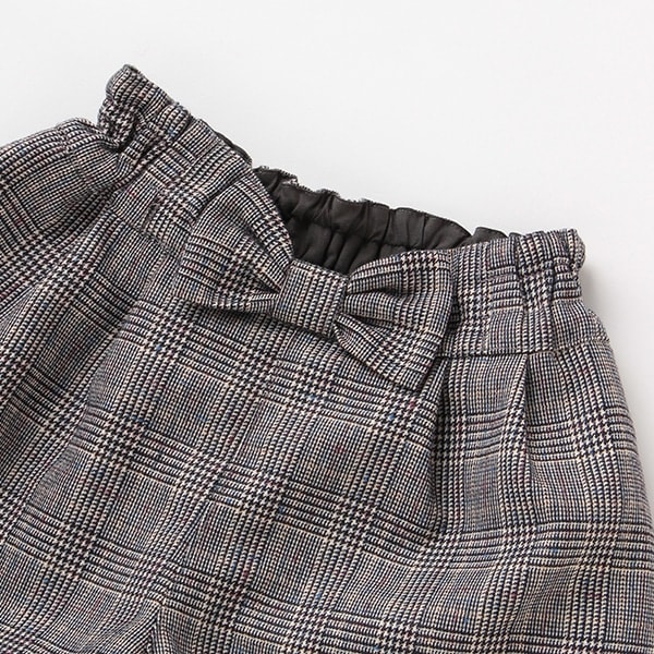 Narumiya Online ナルミヤ オンラインの公式通販サイトグレンチェックリボンキャンディ刺しゅうショートパンツ 110cm グレー キッズ