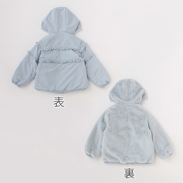 yamasan 専用　メゾピアノ　リバーシブル　110cm 切替×花柄 リバーシブルブルゾン(110cm サックス): キッズ