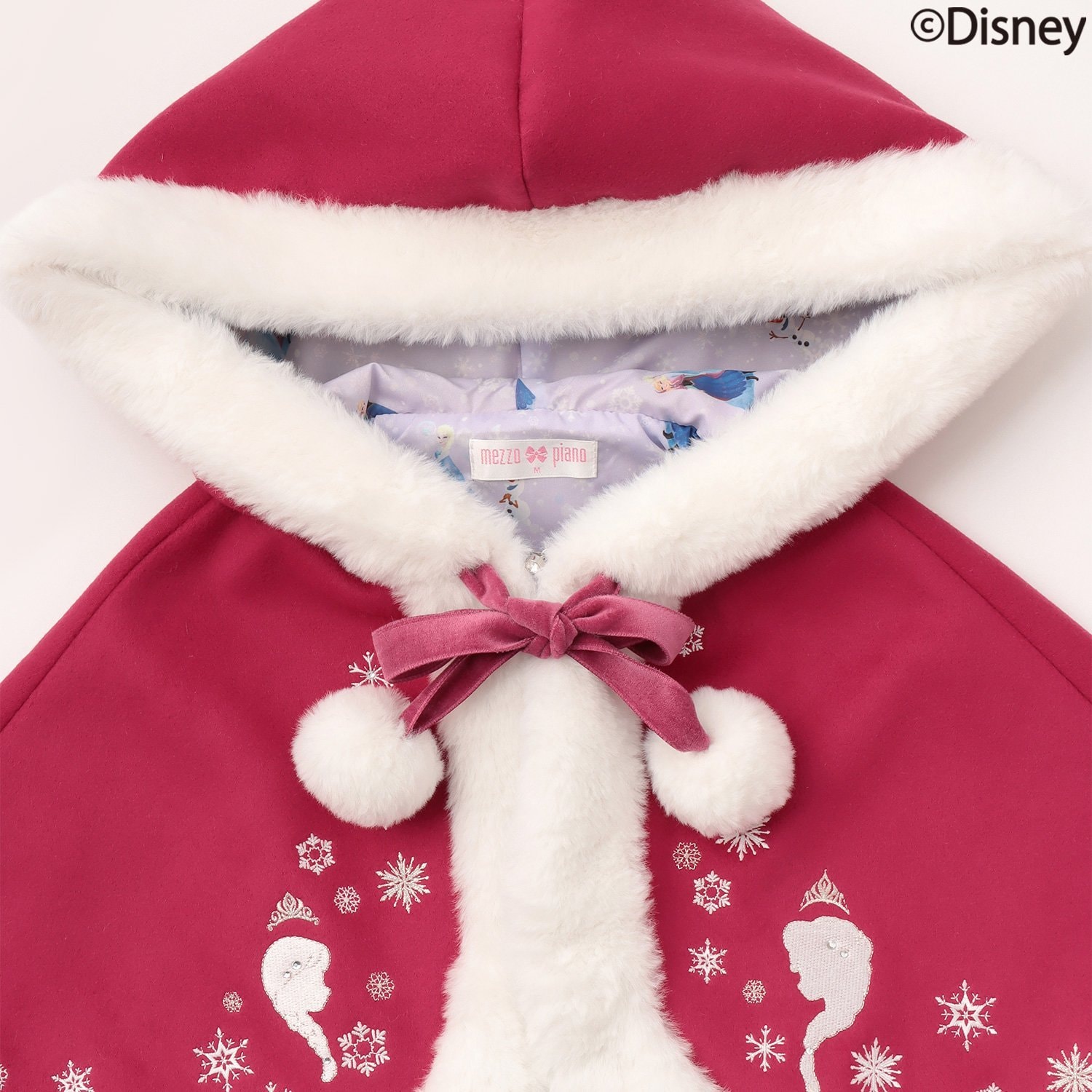 アナと雪の女王】アナ/なりきりポンチョ(M(110-120cm) エンジ): キッズ