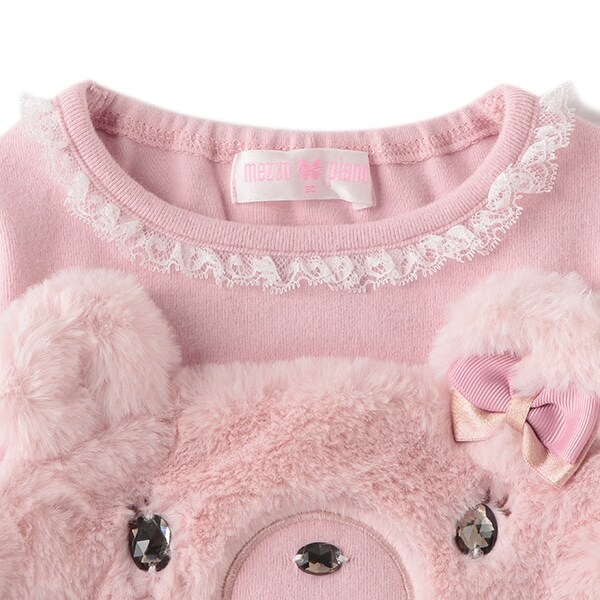 フェイクファークマ切替Tシャツ