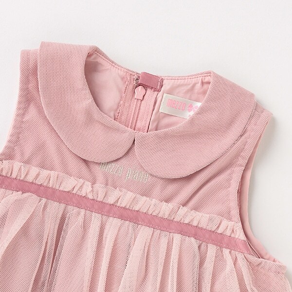 ⭐︎NAJINさま専用⭐︎【美品】メゾピアノ　リボンチュールノースリーブワンピース 花刺しゅうノースリーブワンピース(120 ラベンダー): キッズ