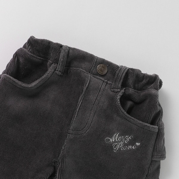 バックフリルコーデュロイパンツ(90 チャコール): キッズ - ナルミヤ