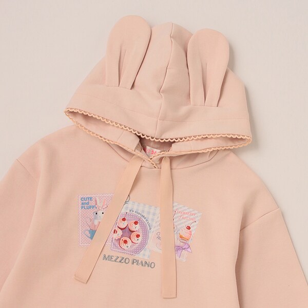★転写プリントうさ耳パーカ