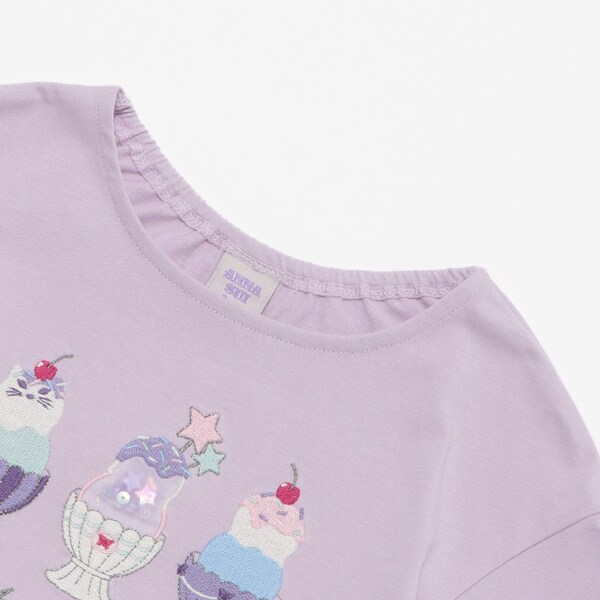 SourisTシャツ 2枚、プティマイン2枚、アイスTシャツ1枚 涼感】アイスモチーフTシャツ(80cm オフ ホワイト): キッズ
