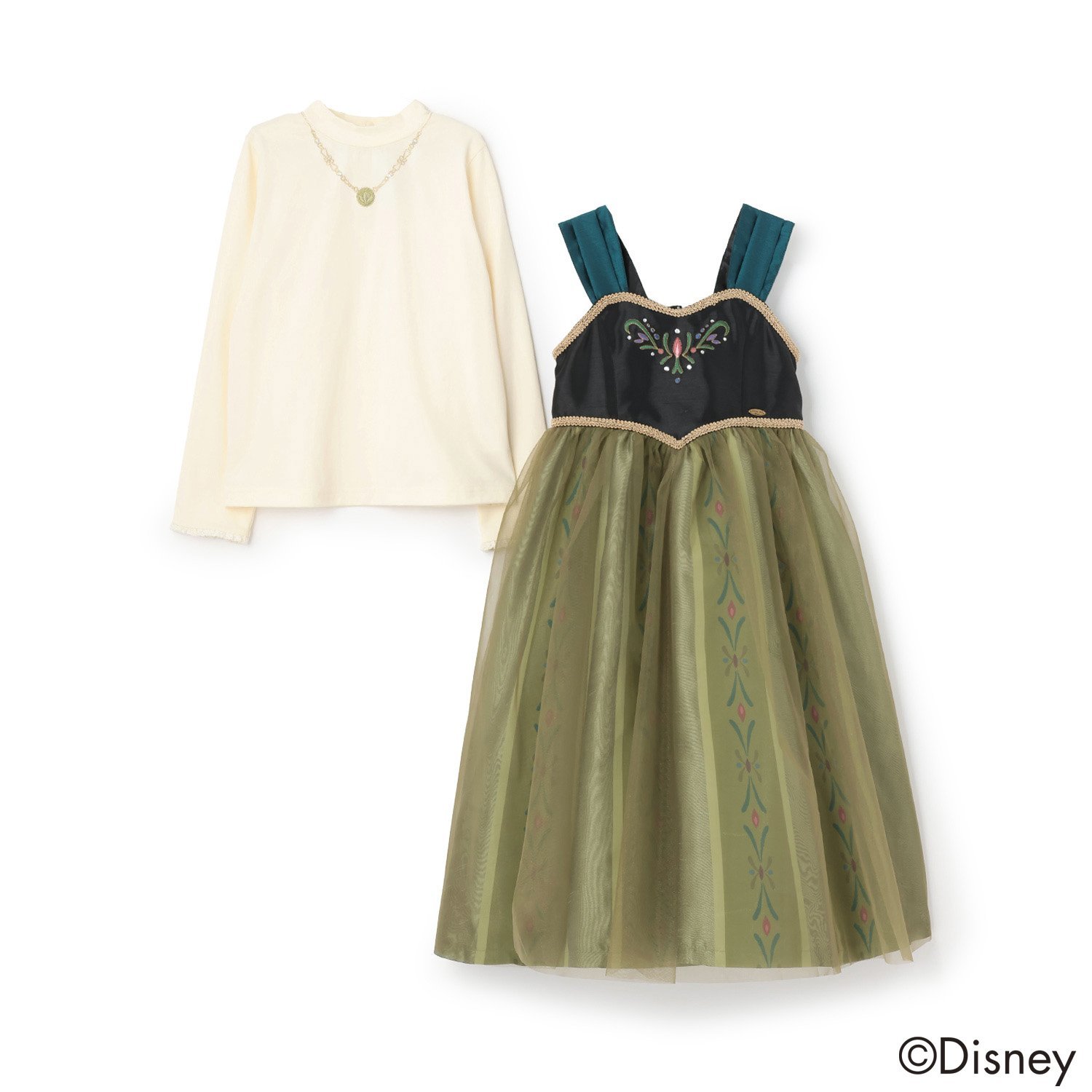 Disney】アナ/なりきり風ワンピース＋ハイネック長袖Tシャツ(S(100