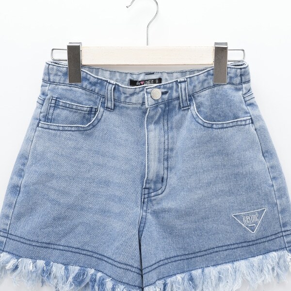 フリンジデニムショートパンツ(120cm サックス): ジュニア - ナルミヤ