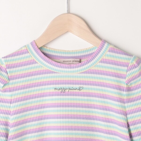マルチボーダーテレコ半袖Tシャツ
