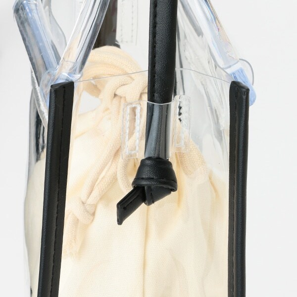 巾着つきビニールショルダーBAG(F 黒): ジュニア - ナルミヤ 巾着つきビニールショルダーBAG(F 黒): ジュニア - ナルミヤ