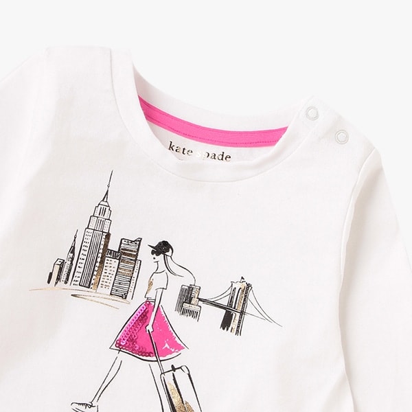 kate spade ホワイト Tシャツ　160センチ セール】ガールズ ベーシックロゴTシャツ（Tシャツ/カットソー