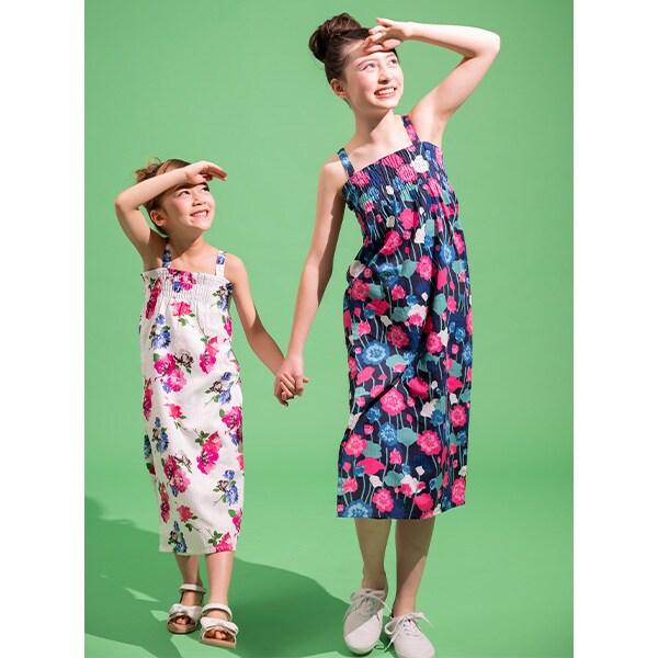 新品】kate spade kids ヴァイ二ーローズ 浴衣 140 花柄 紺