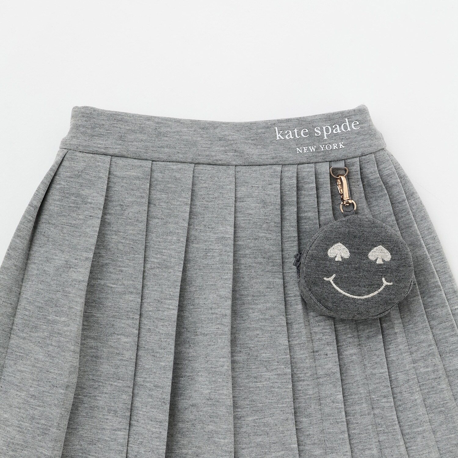 Spade Smileyポーチつきプリーツスカート(110cm グレー): キッズ