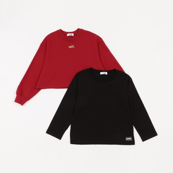 クロップドトレーナー＋長袖TシャツSET