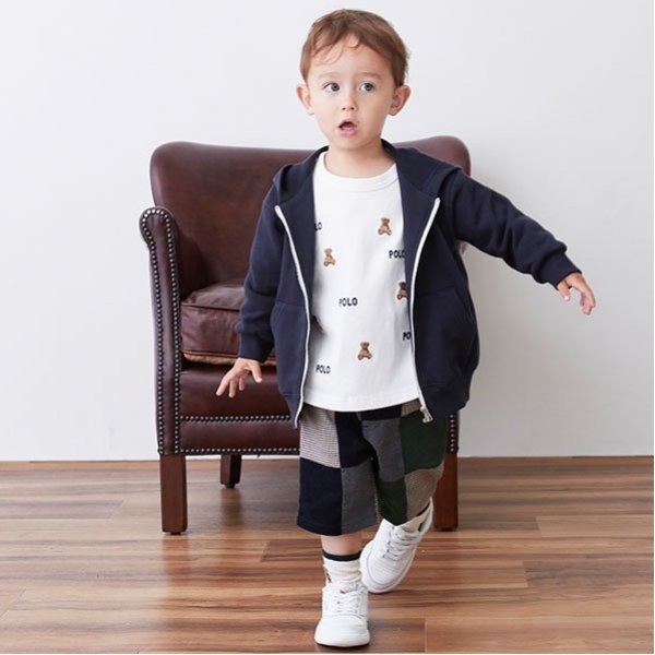 パッチワークハーフパンツ(80cm 紺): キッズ - ナルミヤ
