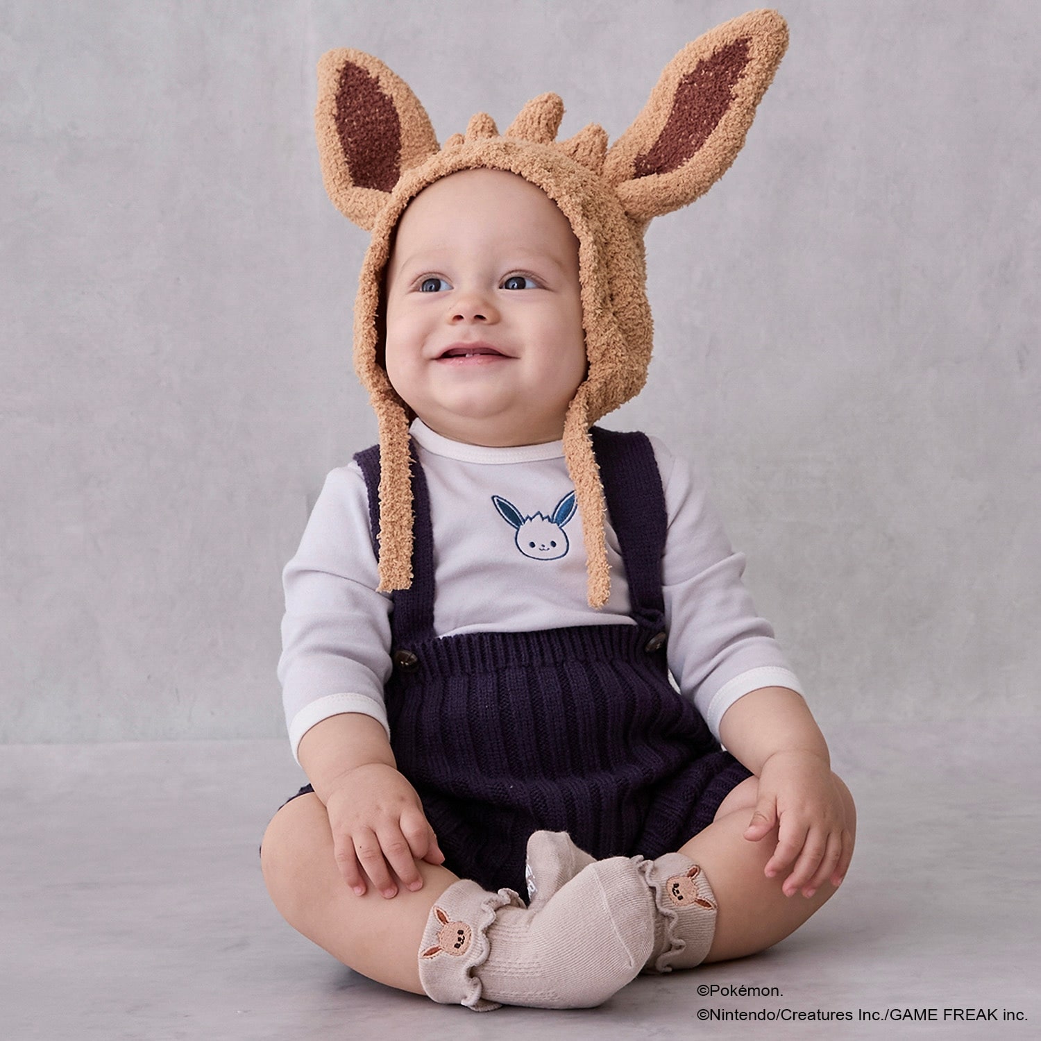 モンポケ】耳付きニット帽(46cm レモン イエロー): ベビー - ナルミヤ