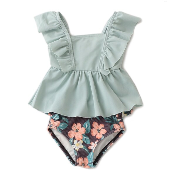 Narumiya Online ナルミヤ オンラインの公式通販サイトボタニカル花タンキニ水着 Swim 80 ライト グリーン キッズ