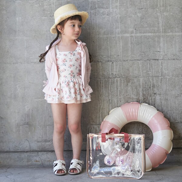SWIM】花柄ワンピース水着(80cm ライト ブルー): キッズ
