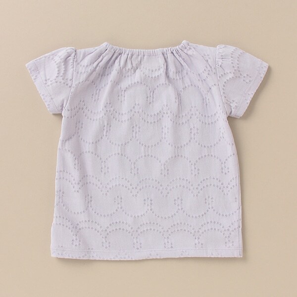 透かしドットパフスリーブTシャツ