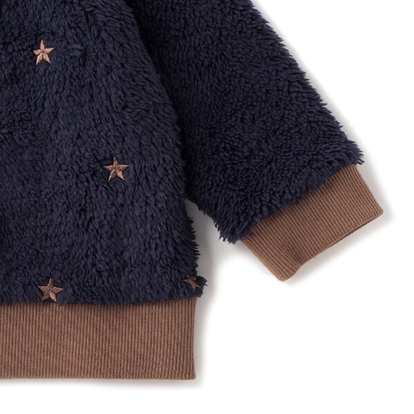 星刺しゅうフェイクファートレーナー(80 紺): キッズ - ナルミヤ