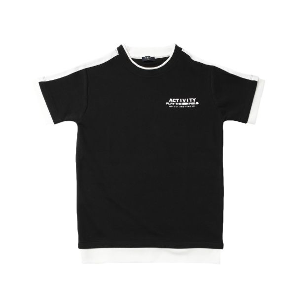 Ｗフェイス・袖ライン半袖Ｔシャツ