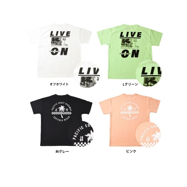 天竺・ドロップショルダーアソートプリント半袖Tシャツ