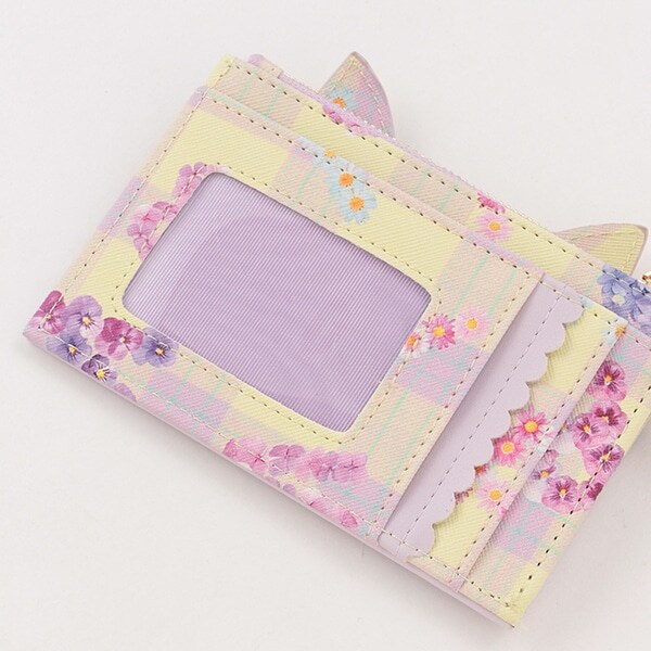 mezzo piano♡お花モチーフが可愛い♡チェックふりふりJSK♡95♡ ウサ耳チェック＆花柄パスケース(F クリーム): キッズ