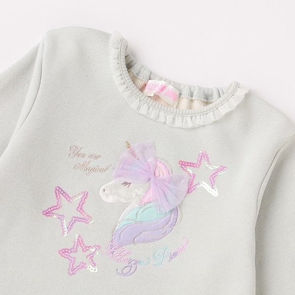 ユニコーン裾ペプラムトレーナー(90cm ミント): キッズ - ナルミヤ