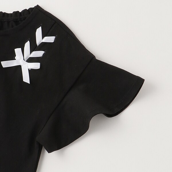ロゴチェリー レースアップ 半袖Tシャツ(110cm 黒): キッズ ナルミヤ オンライン公式サイト