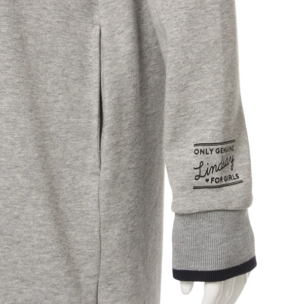 Narumiya Online ナルミヤ オンラインの公式通販サイト Peanutsコラボ 裏毛 スヌーピーロゴパーカーワンピース S 140 トップ グレー ジュニア