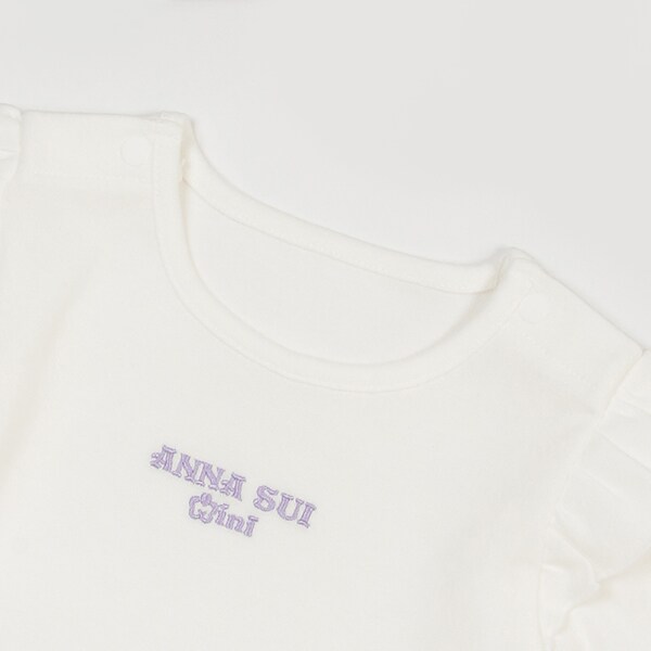 アナスイミニ　中古　Tシャツ　スカパン キッズサイズ】刺しゅう裾スカラ半袖Tシャツ(100cm 白): キッズ