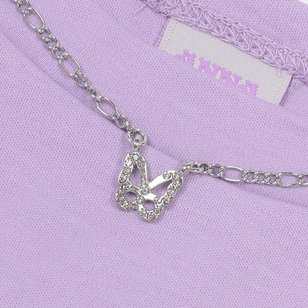 ロゴテープ肩開き半袖Tシャツ・ネックレスつき【接触冷感＋UVケア