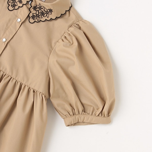 衿スカラティアードワンピース・黒・120センチ・used・アナスイミニ・薔薇