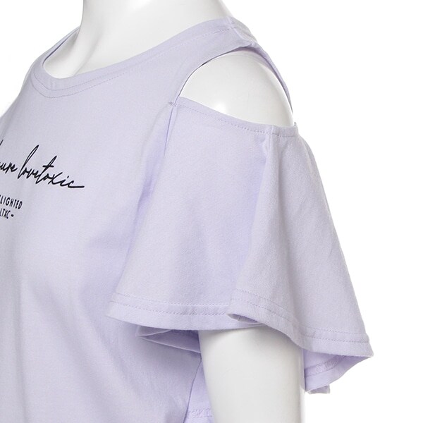 肩開きフリル袖Tシャツ(S(140) ラベンダー): ジュニア