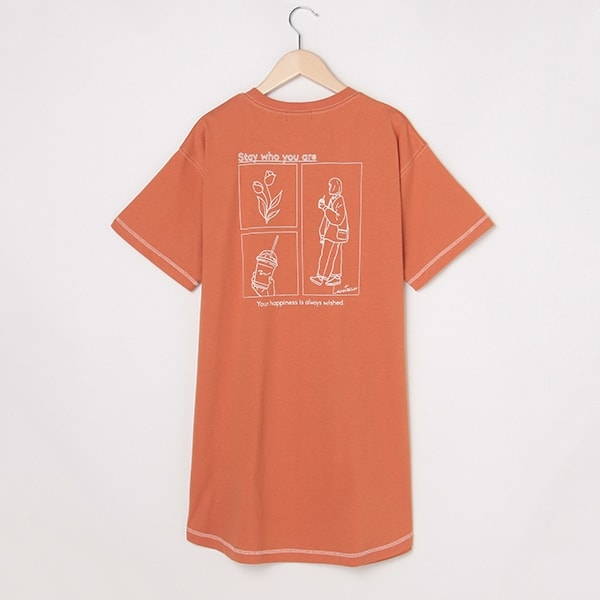 Narumiya Online ナルミヤ オンラインの公式通販サイトバックイラストtシャツワンピース Ss 130 オレンジ ジュニア