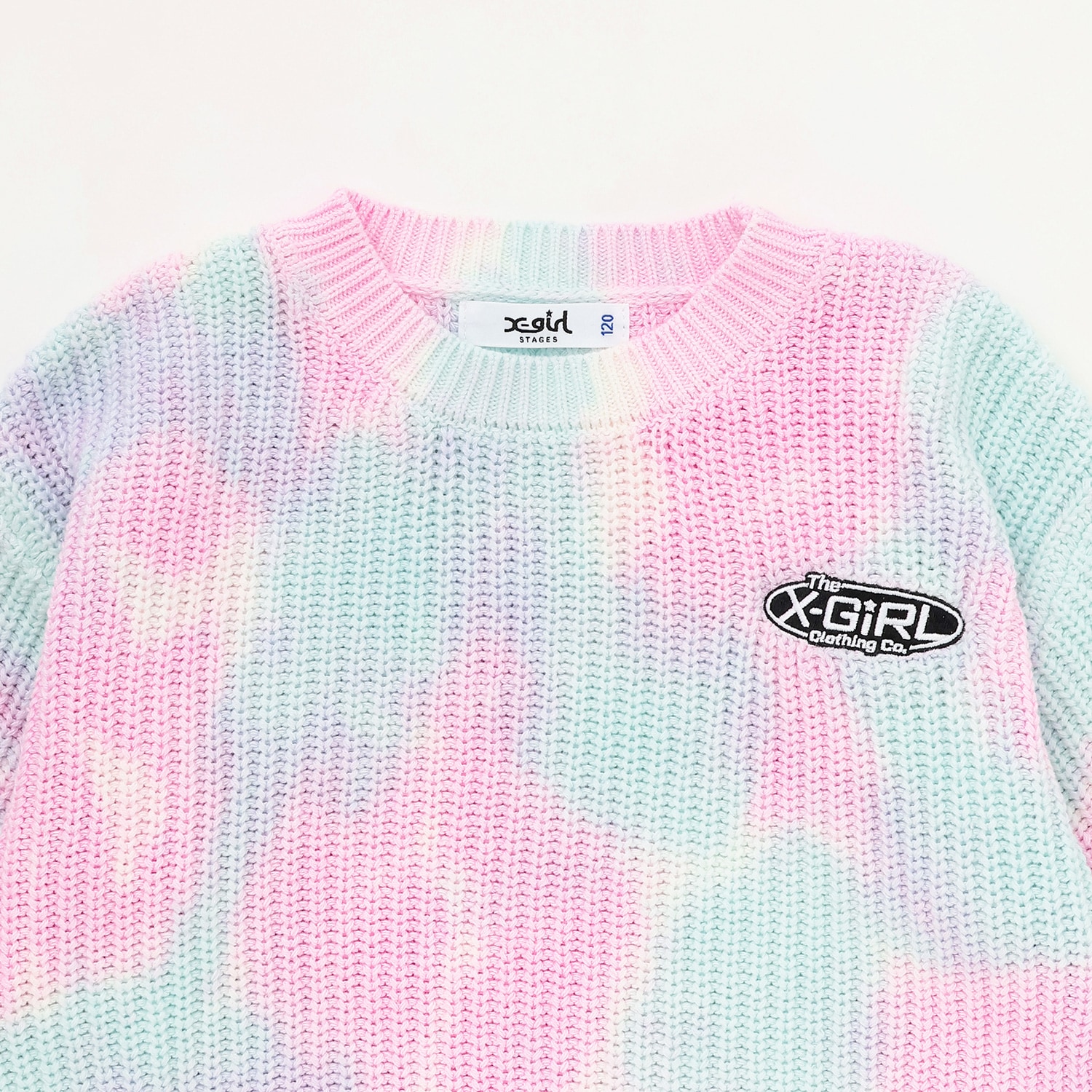 手染めタイダイニットプルオーバー(90cm ライト ブルー): キッズ