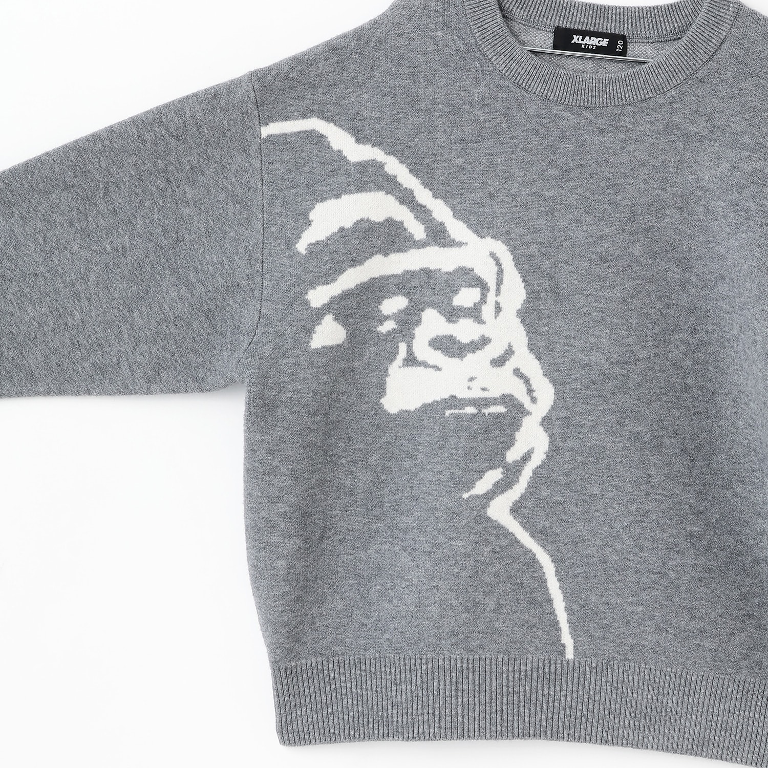 OGフェイスニットプルオーバー(90cm トップ グレー): キッズ