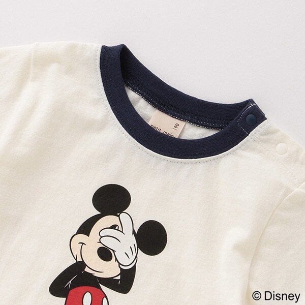 DISNEY】ミッキーマウスデザイン リンガーTシャツ(80 黄): キッズ