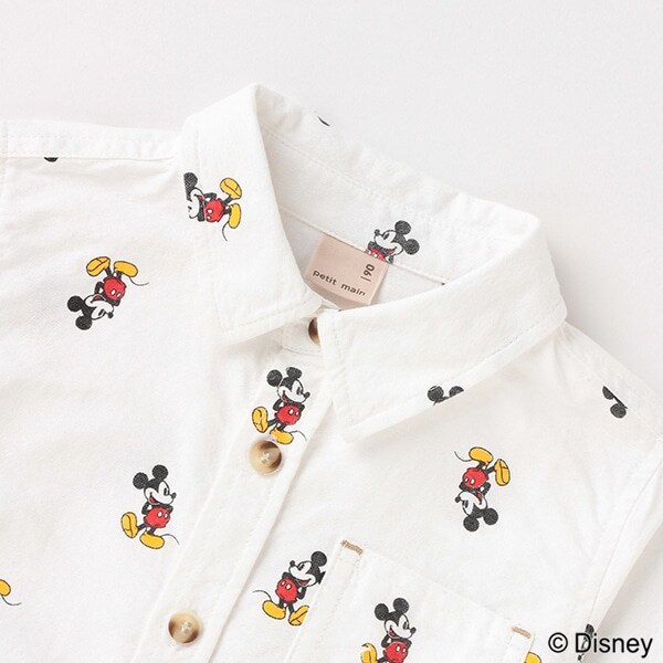 【Disney】ミッキー総柄長袖シャツ