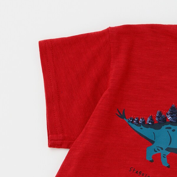 恐竜スパンコール半袖Tシャツ